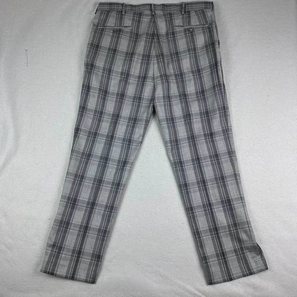 Polo Golf Ralph Lauren Pants Mens 36x30 Wool Gray Plaid stretch